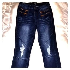 Bebe distressed cropped jeans